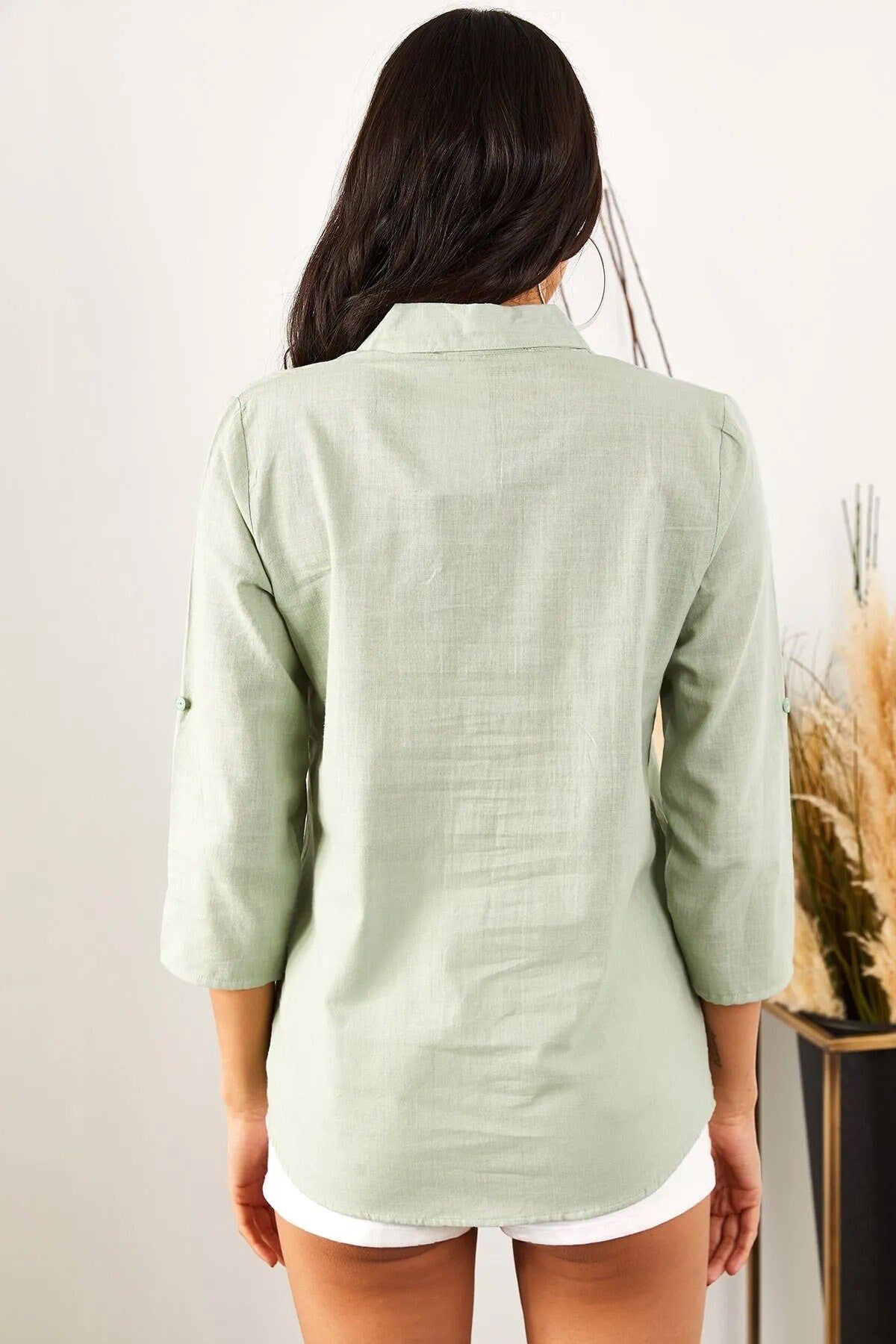 Classic Linen Long Sleeved Blouse