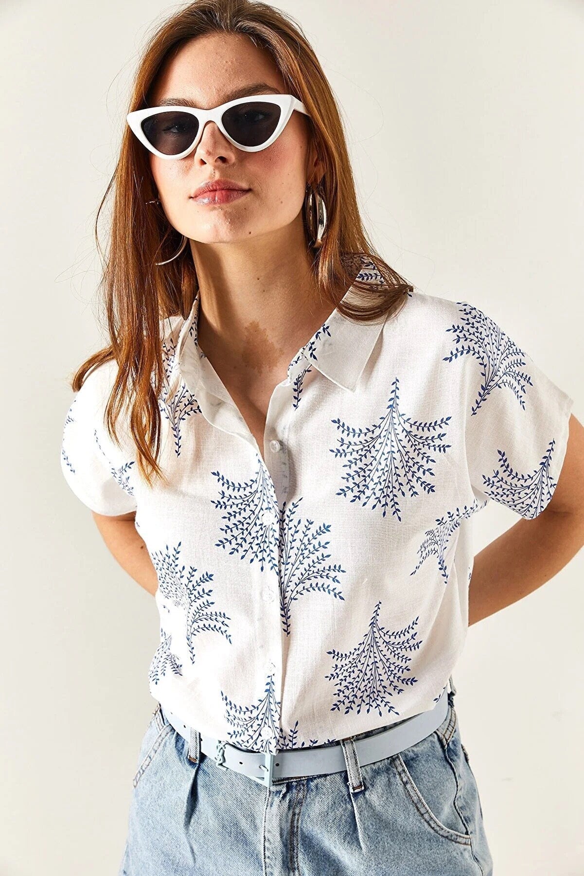 Seaside Fern Linen Button Down Shirt