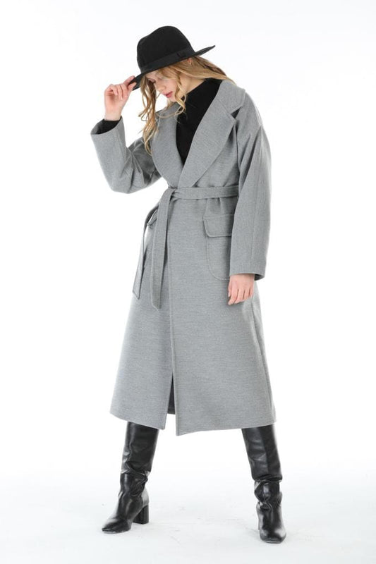 Gray Wool Long Coat