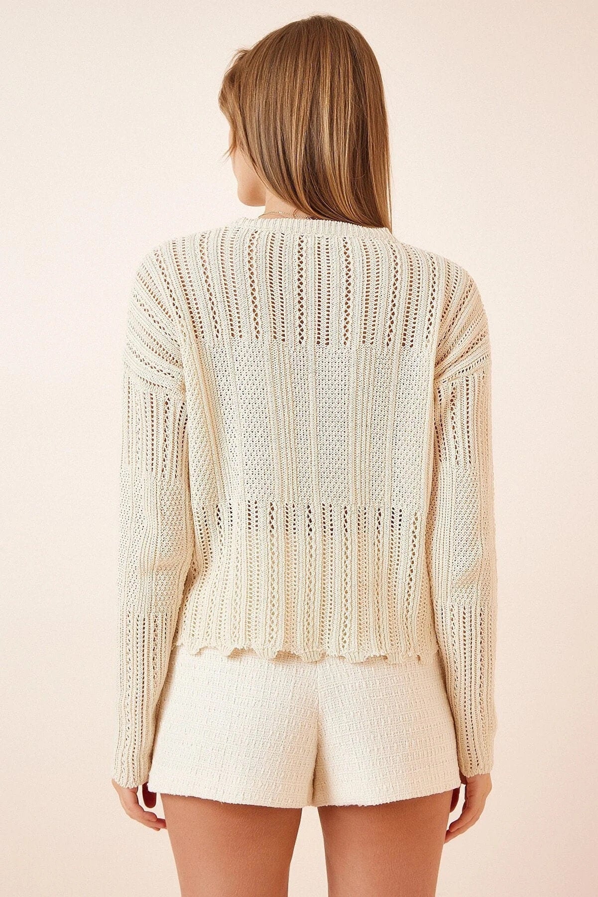 Ivory Crochet Sweater