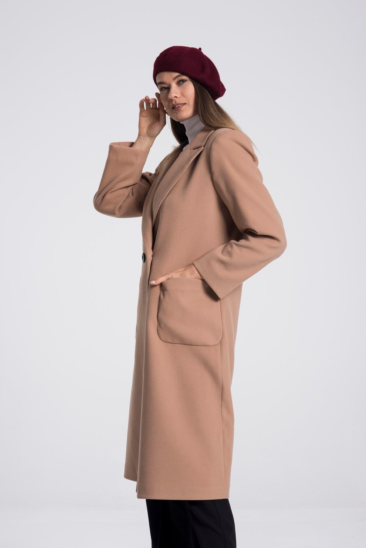 Camel Wool Long Coat