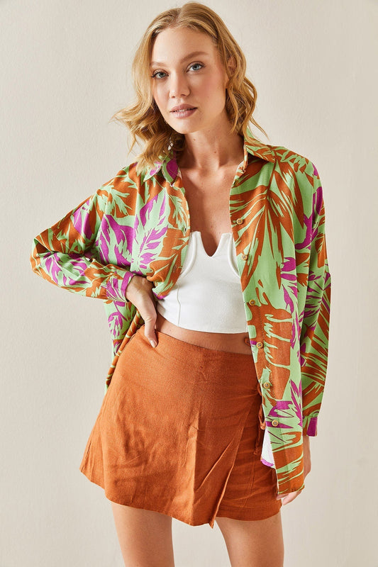 Tropical Harmony Linen-Blend Shirt