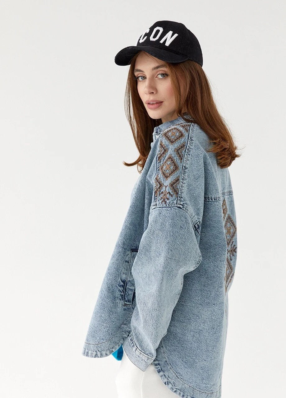 Ethnic Embroidered Denim Jacket