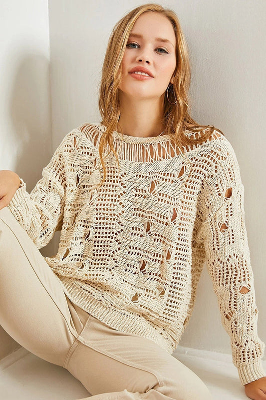 Crochet Cotton Boho Sweater