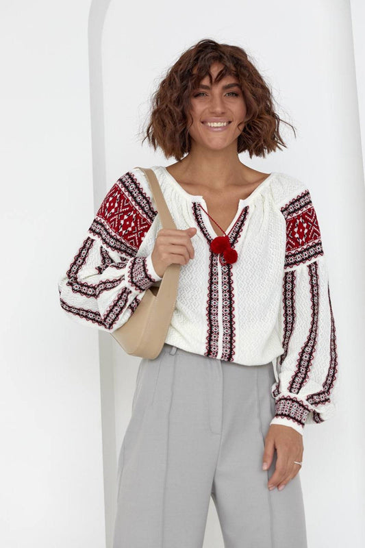 Embroidered Knitted Ukrainian Blouse