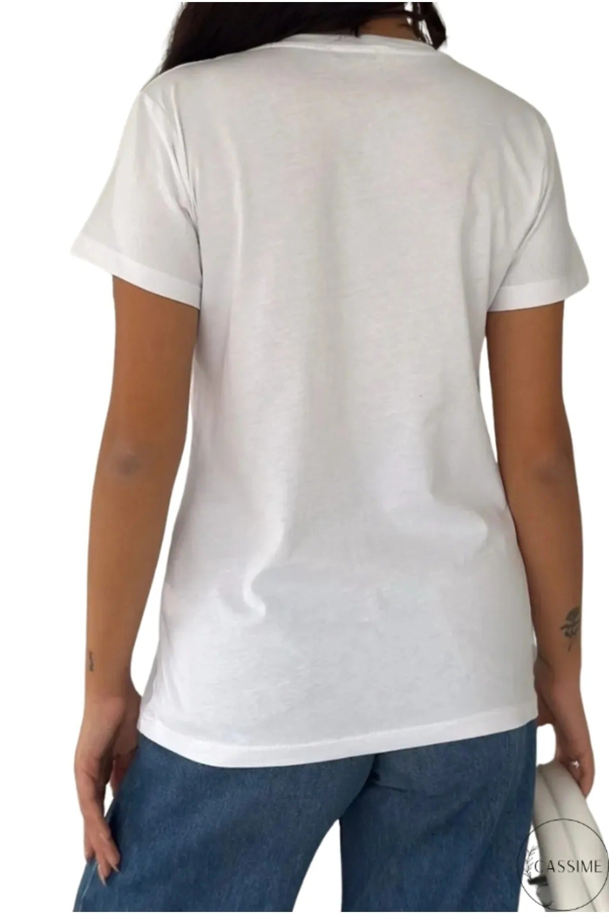 Tilda White Elephant Sequin Cotton T-Shirt