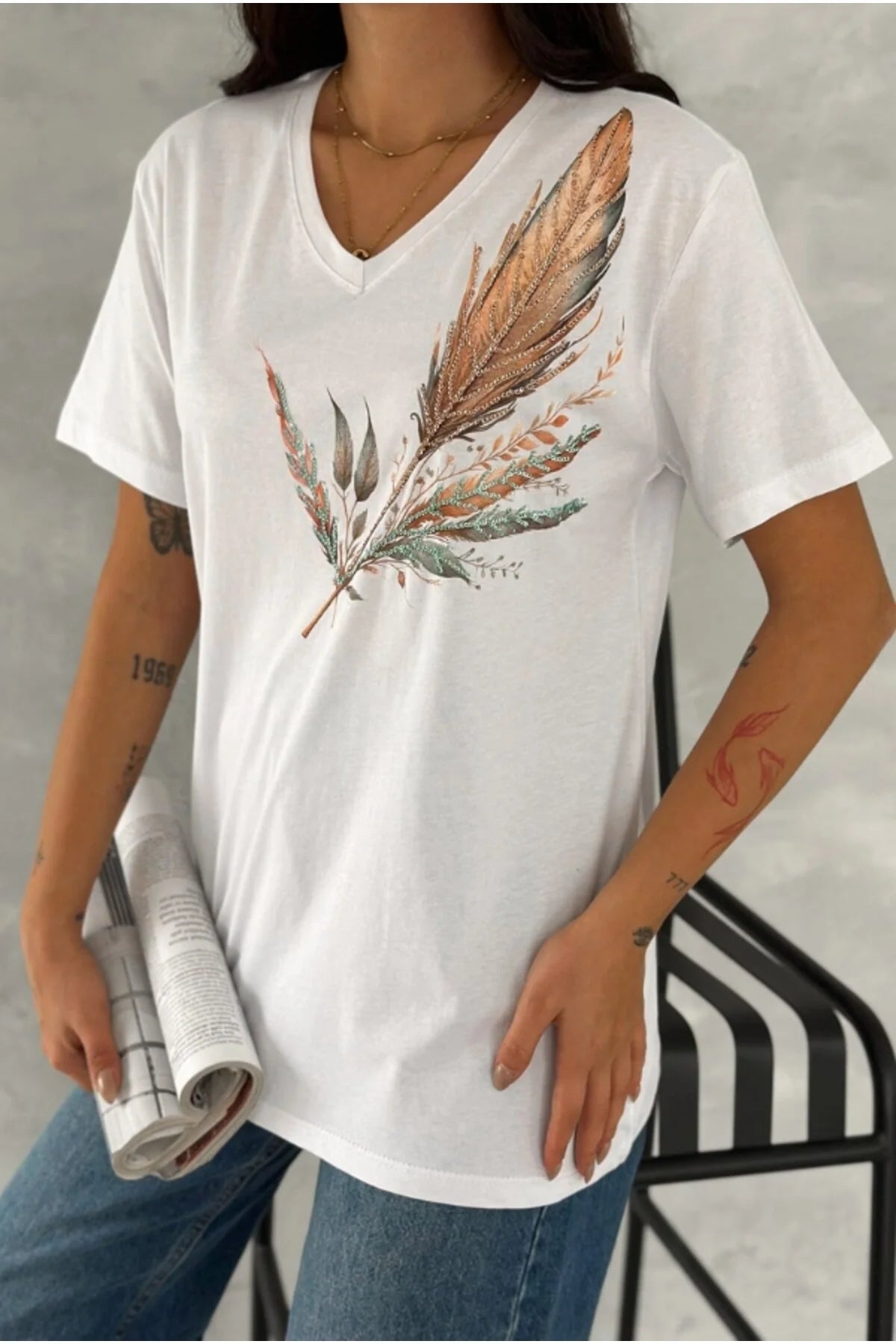Tilda White Floral Embroidered Cotton T-Shirt